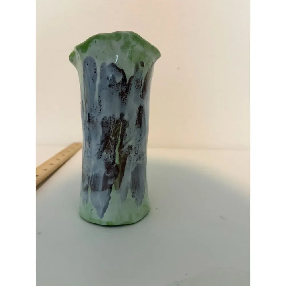 Vintage Majolica-of Grapes, Vines and Leaves Bud Vase by Jim Murrin.